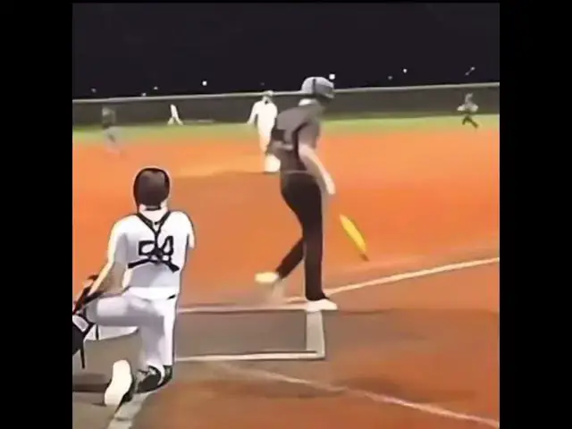 'Video thumbnail for Bat Flip ALMOST Takes Out the Ump 😂⚾️'