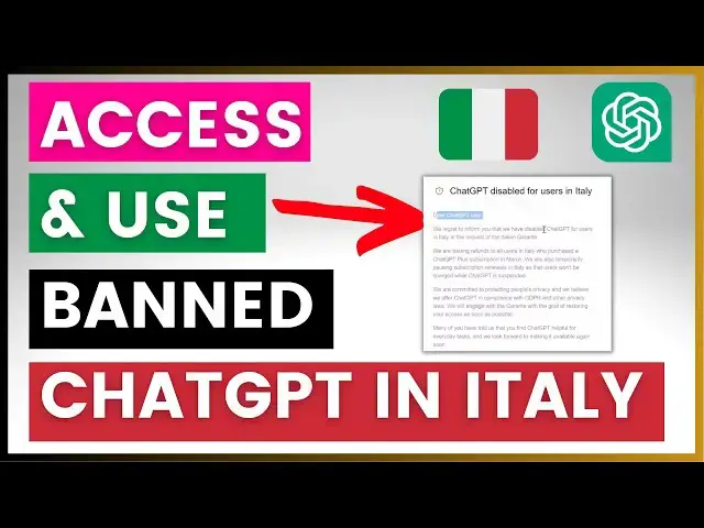 Video thumbnail for How To Access & Use ChatGPT From Italy After The Ban?
