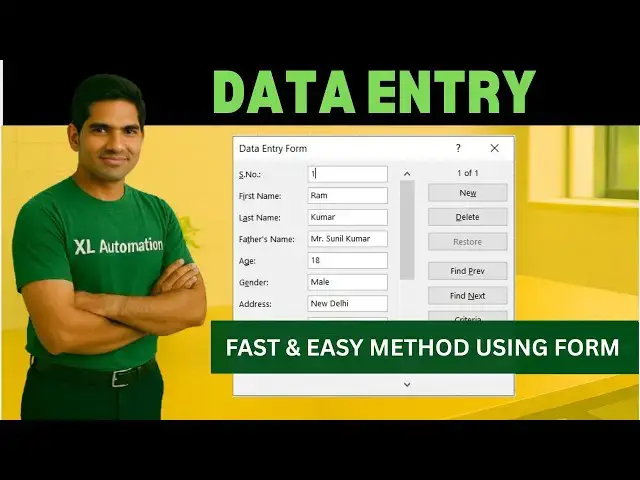 'Video thumbnail for Data Entry Using Form in Microsoft Excel || Data Entry Form in Excel'