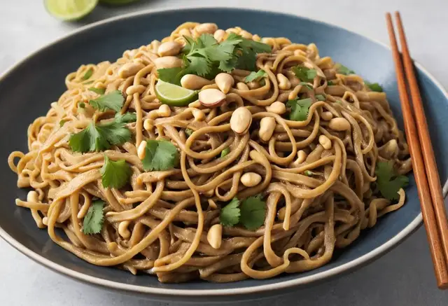 Video thumbnail for Asian Peanut Noodles Recipe