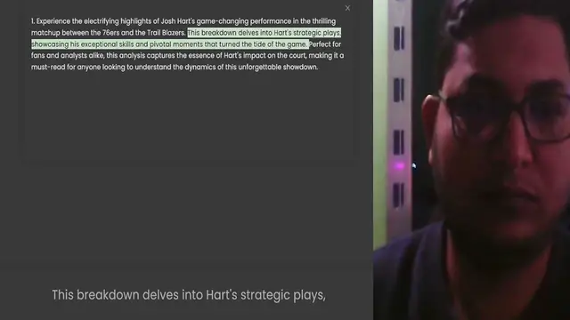 'Video thumbnail for 1. Experience the electrifying highlights of Josh Hart's game-changing performance in the thrilling matchup between the 76ers and the Trail Blazers. This breakdown delves into Hart's strategic plays, showcasing his exceptional skills and'