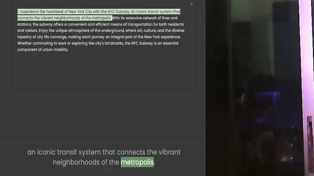 Video thumbnail for 1. Experience the heartbeat of New York City with the NYC Subway, an iconic transit system that connects the vibrant neighborhoods of the metropolis. With its extensive network of lines and stations, the subway offers a convenient and eff