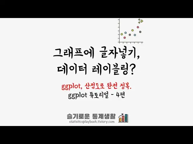 Video thumbnail for ggplot 그래프 labeling과 글자넣기 (annotation), 비율 맞추기, 워터마크 넣기! - ggplot 튜토리얼 4편