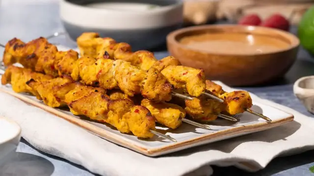 'Video thumbnail for Aromatic Lemongrass Pork Satay Recipe'
