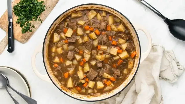 'Video thumbnail for Cozy Apple Cider Beef Stew Recipe'