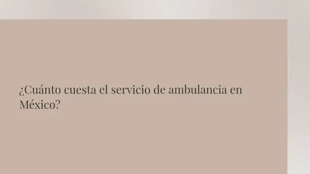 Video thumbnail for ¿Cuánto cuesta el servicio de ambulancia en México?