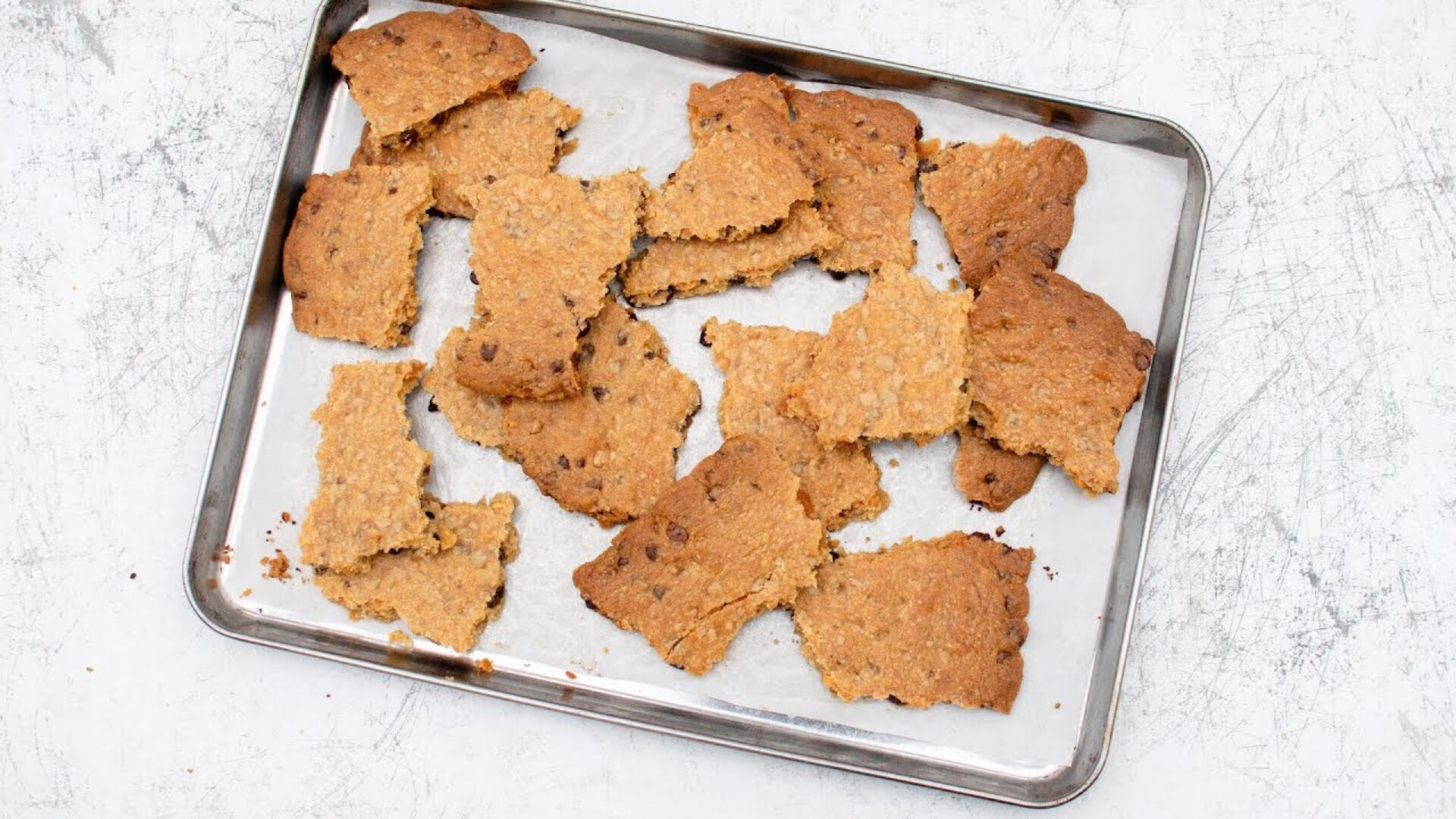 Video thumbnail for Triple Chocolate Chip Cookie Brittle Recipe