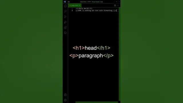Video thumbnail for 1 MIN HTML/CSS PART 2 - HTML Tags & Syntax