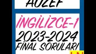 Video thumbnail for İngilizce -1 2023-2024 Final Soruları