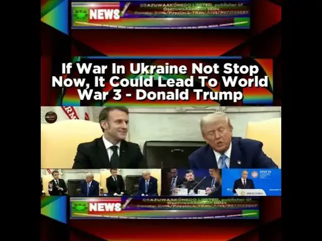 Video thumbnail for If War In Ukraine Not Stop Now, It Could Lead To World War 3 - Donald Trump