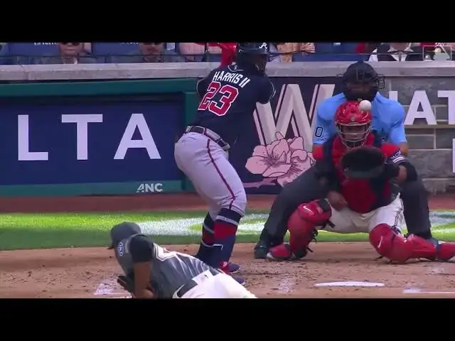 'Video thumbnail for Michael Harris SMACKS a RBI Single, Scoring Austin Riley! | Atlanta Braves | 4/1/2023'