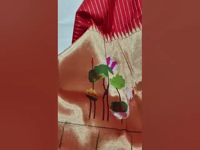 Video thumbnail for Paithani lehenga fabric #indianhandlooms #paithani #lehenga #purehandlooms #lehengafabric