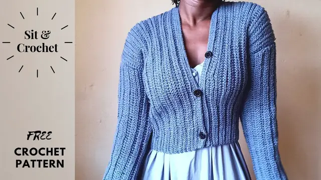 Video thumbnail for CROP CROCHET CARDIGAN