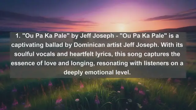 Video thumbnail for Soothing Melodies: Top 10 Beautiful Songs from Dominica