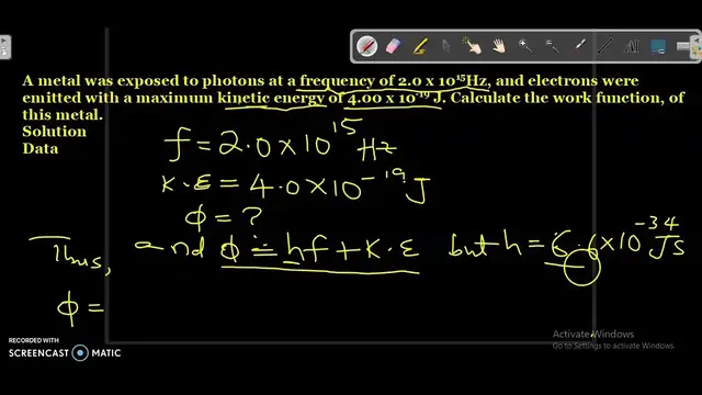 Video thumbnail for Photoelectric Effect | How to Calculate Work Function of a Metal