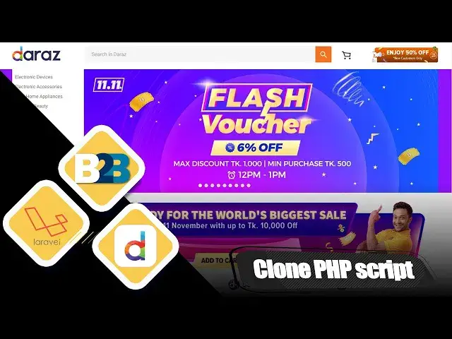 'Video thumbnail for Full Complete Daraz Clone Laravel PHP Script'