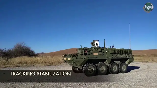 'Video thumbnail for U.S. Army demonstrates MEHEL 2 0 laser weapon on Stryker 8x8 armoured combat vehicle'
