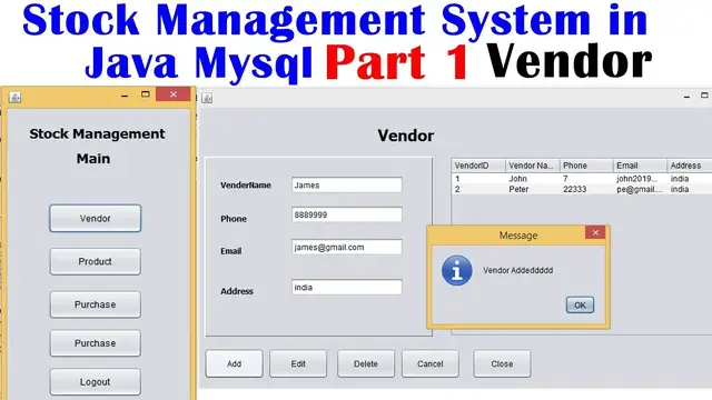 Video thumbnail for Stock Management System in Java Mysql  Part 1