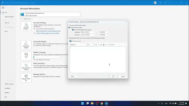 Video thumbnail for How to Set Up Automatic Out Of Office Replies in Outlook