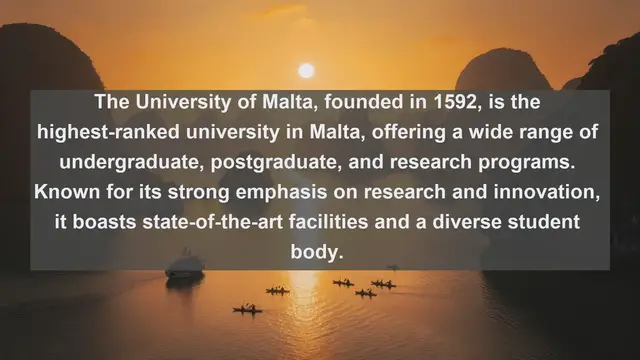 Video thumbnail for Exploring Academic Excellence: Top 10 Favorite Universities in Malta