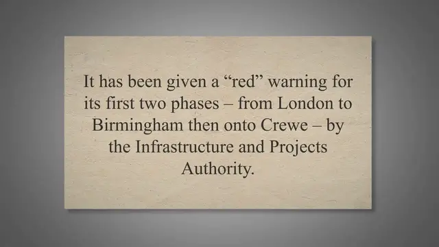 'Video thumbnail for HS2: Rail link rated 'unachievable' by infrastructure watchdog'