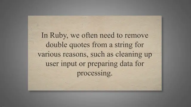 Video thumbnail for How To Remove Double Quotes From String In Ruby