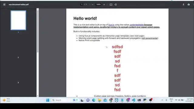 Video thumbnail for Build a Vue.js PDF Resume & Invoice Rich Wysiwyg Editor in jsPDF & Html2Pdf.js in Browser