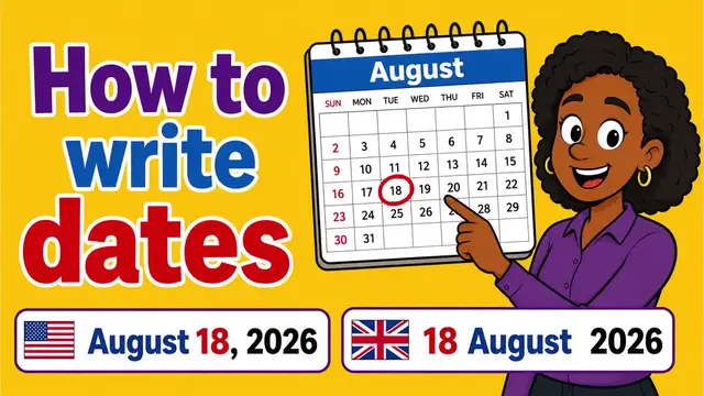 Video thumbnail for How to Write Dates in English