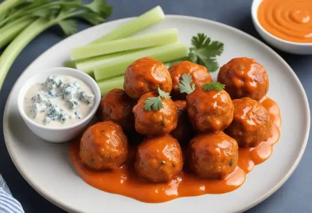Video thumbnail for Buffalo Chicken Meatballs