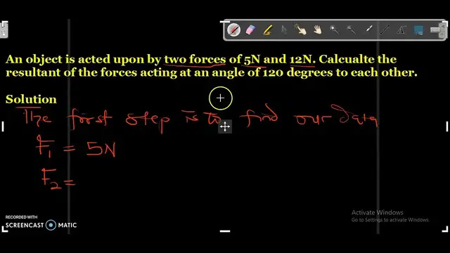 Video thumbnail for Resultant forces: Calculation of Resultant of Forces Between Two Forces Acting at an Angle