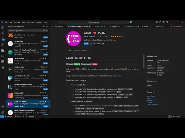 Video thumbnail for Convert YAML to JSON Instantly — One Click Magic in VS Code!