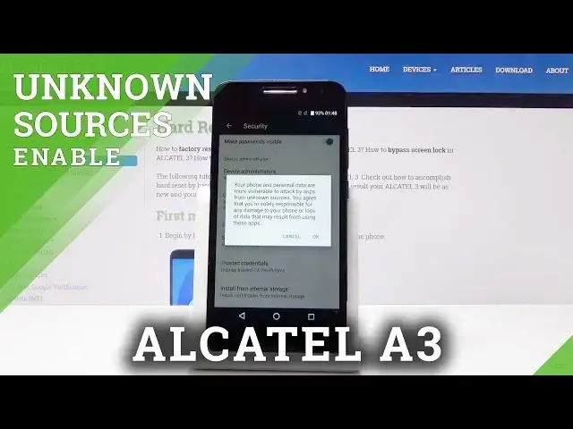 'Video thumbnail for How to Allow Unknown Sources in ALCATEL A3 - Install App'