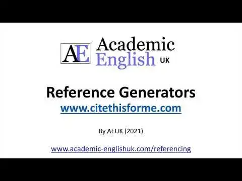 Video thumbnail for How to use cite this for me / Online Reference Generators
