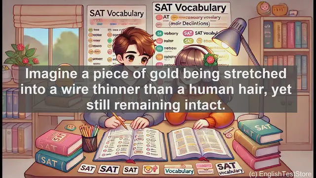 Video thumbnail for 5000 Must Know SAT Vocabulary - SAT Vocabulary: Understanding 'Ductile' - From Gold Wires to Flexible Minds