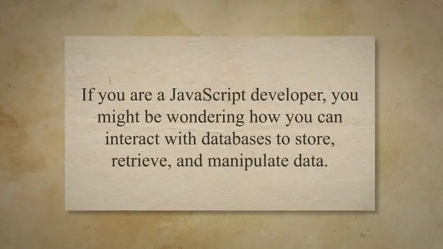 Video thumbnail for How To Query A Database In Javascript