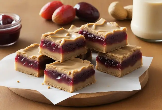Video thumbnail for Peanut Butter and Jelly Bars