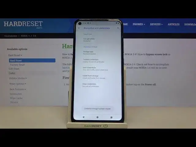 'Video thumbnail for How to Clear Credentials on NOKIA 3.4 – Remove All Credentials'
