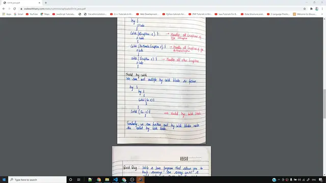 Video thumbnail for Nested Try-Catch in Java