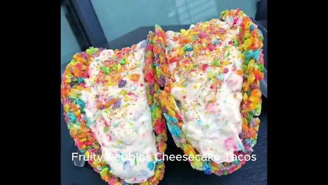 'Video thumbnail for Fruity Pebbles Cheesecake Tacos'