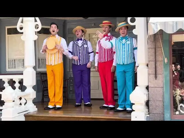 Video thumbnail for The Dapper Dans at Disneyland on Main Street USA 🥁 #disneyland #disney #disneyparks #dapperdans