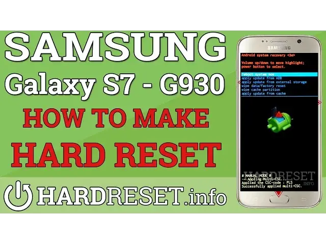 'Video thumbnail for HARD RESET TUTORIAL - SAMSUNG Galaxy S7 (G930)  Remove Screen Lock And all Data'