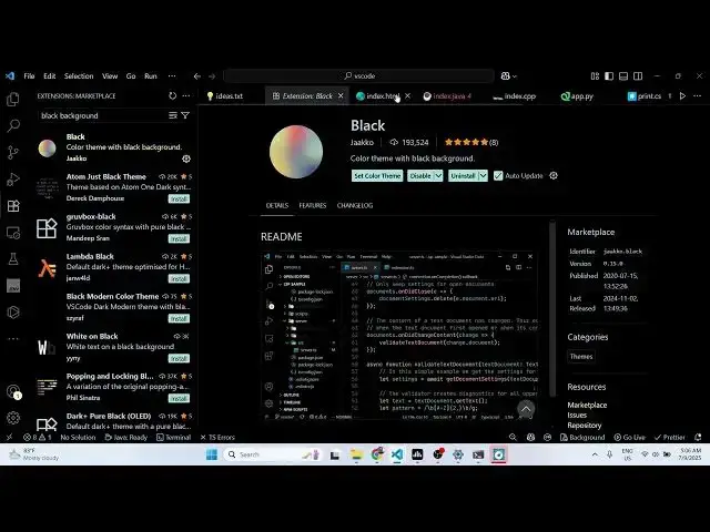 Video thumbnail for How to Toggle Black Background Theme With Syntax Highlighting in VSCode IDE