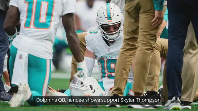 Video thumbnail for Skylar Thompson faces tough loss and injury in first start as Dolphins QB, fiancée shows support