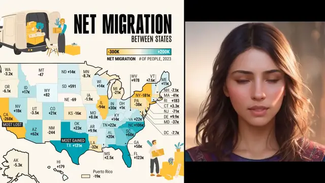 Video thumbnail for Net Migration Between US States (2025)