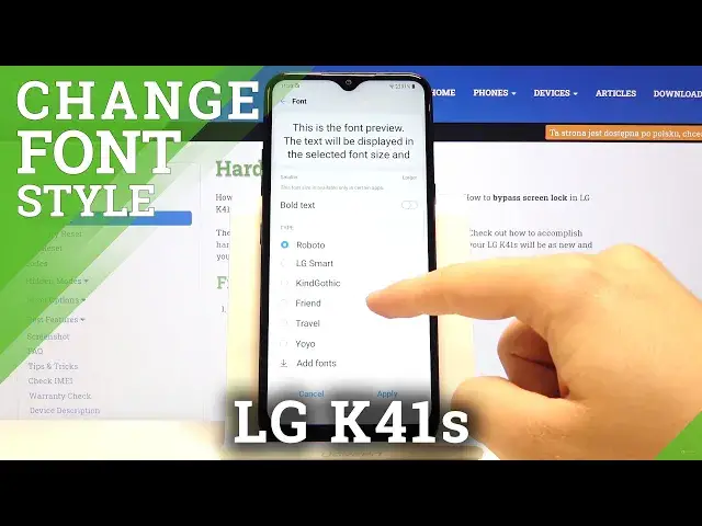 'Video thumbnail for Change Font Style and Manage Display Settings - LG K41s'