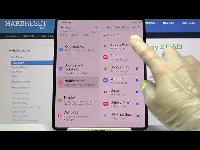 'Video thumbnail for How to Enable/Disable App Notifications on SAMSUNG Galaxy Z Fold 3'
