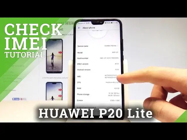 'Video thumbnail for How to Check IMEI and Serial Number in HUAWEI P20 Lite - Status Settings |HardReset.Info'