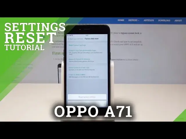 'Video thumbnail for How to Reset Settings in OPPO A71 - Restore Default Configuration'
