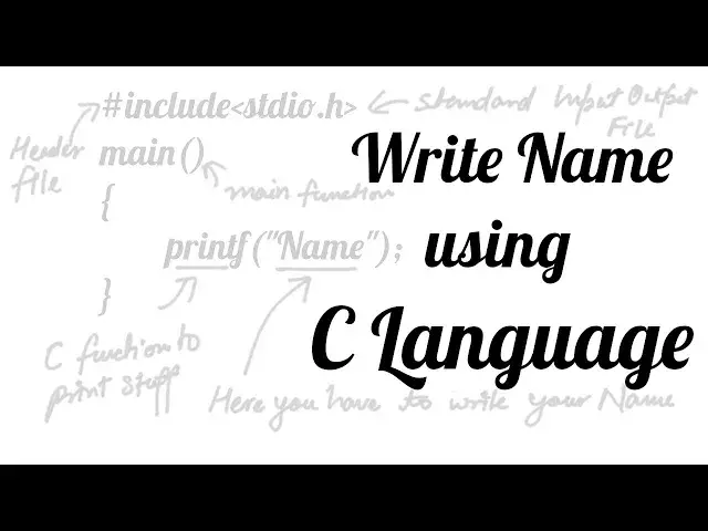 Video thumbnail for Write a Program to Display your name in C [ 3 Different Methods ]