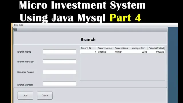 Video thumbnail for Micro Investment System Using Java Mysql Part 4